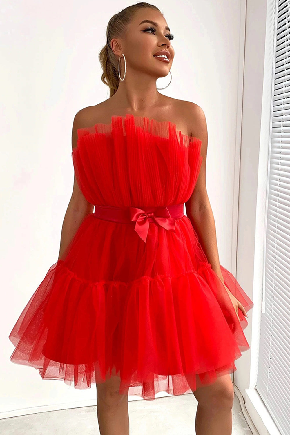 Cute A Line Strapless Black Short Homecoming Dress