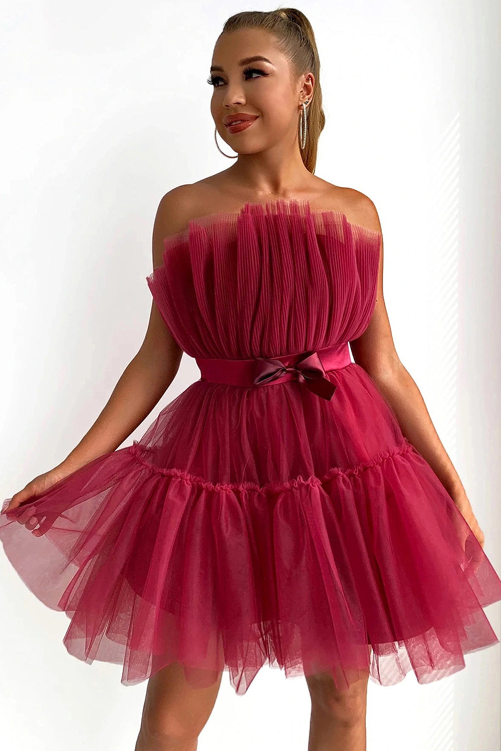 Cute A Line Strapless Black Short Homecoming Dress