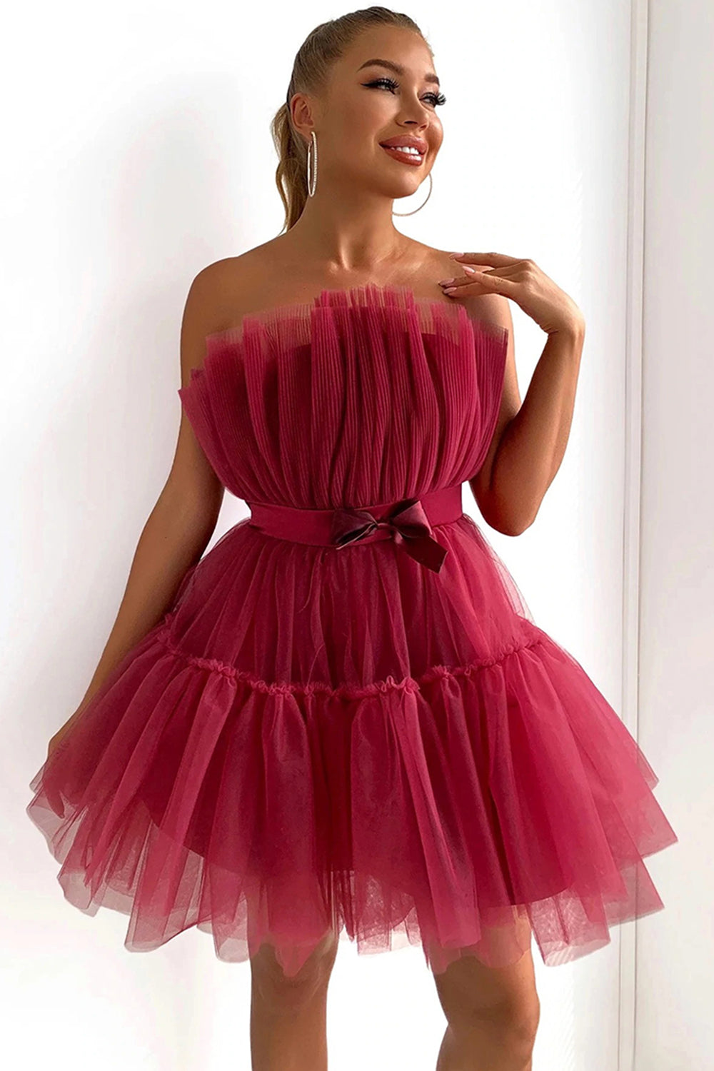 Cute A Line Strapless Black Short Homecoming Dress