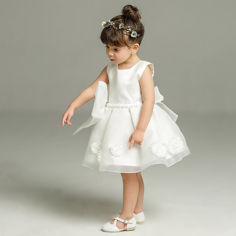 Luna Simple Organza Flower Girl Dress