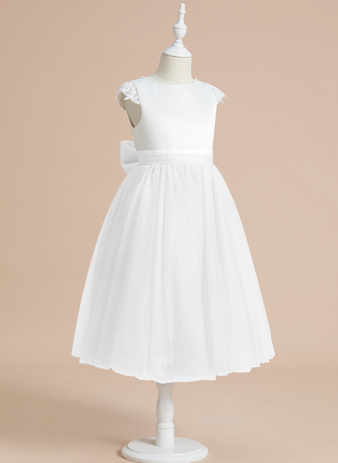 Clara Satin Tulle Flower Girl Dress