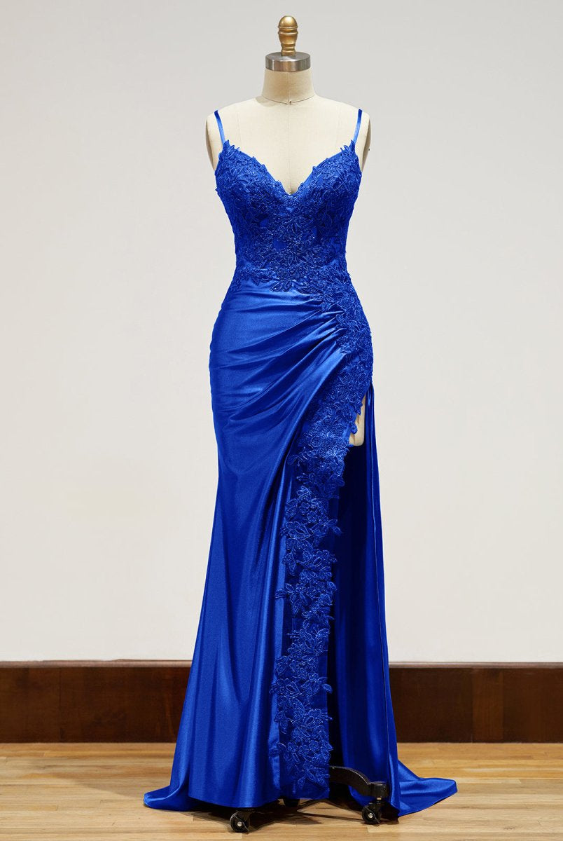 Beatrice | Sheath Black Long Appliques Prom Dress - KissProm