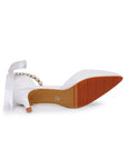 Pointed Toe Kitten Heels Ankle-Strap Wedding Shoes