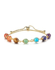 Women¡¯s Gold 7 Chakra Stones Adjustable Link Bracelets with Gemstone