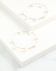 White Pearl Circle Earrings