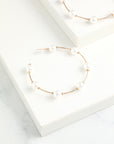 White Pearl Circle Earrings