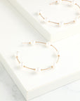 White Pearl Circle Earrings