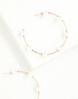 White Pearl Circle Earrings
