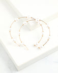White Pearl Circle Earrings
