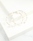 White Pearl Circle Earrings
