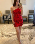 Chic Cut Glass Mirror Blue Short Homecoming Dress