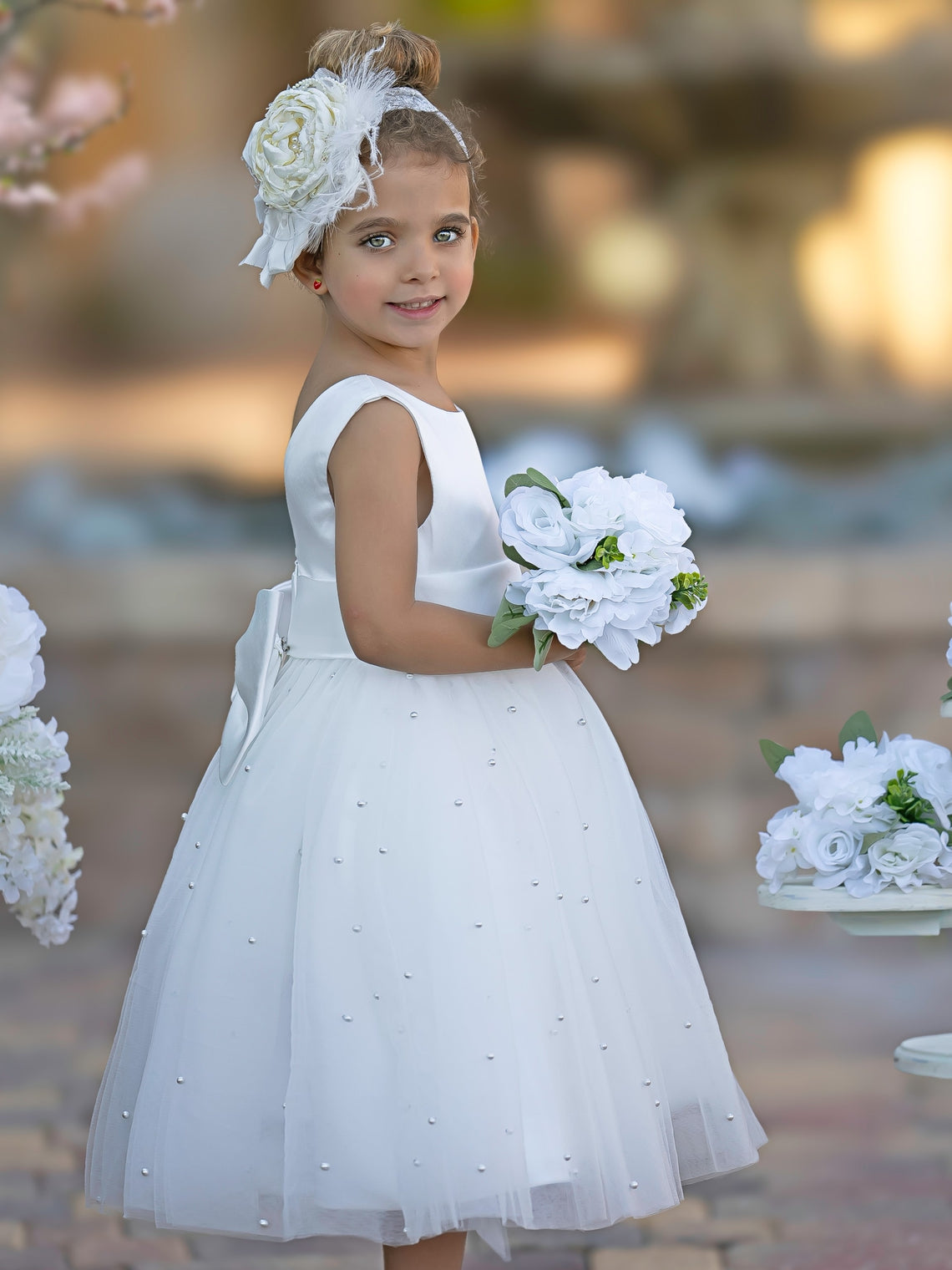 Lydia Beaded Tulle Flower Girl Dress