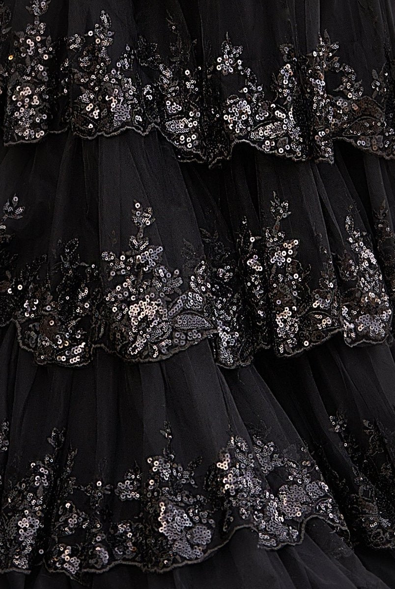 Livia |Sheath One Shoulder Tiered Lace Long Prom Dress - KissProm