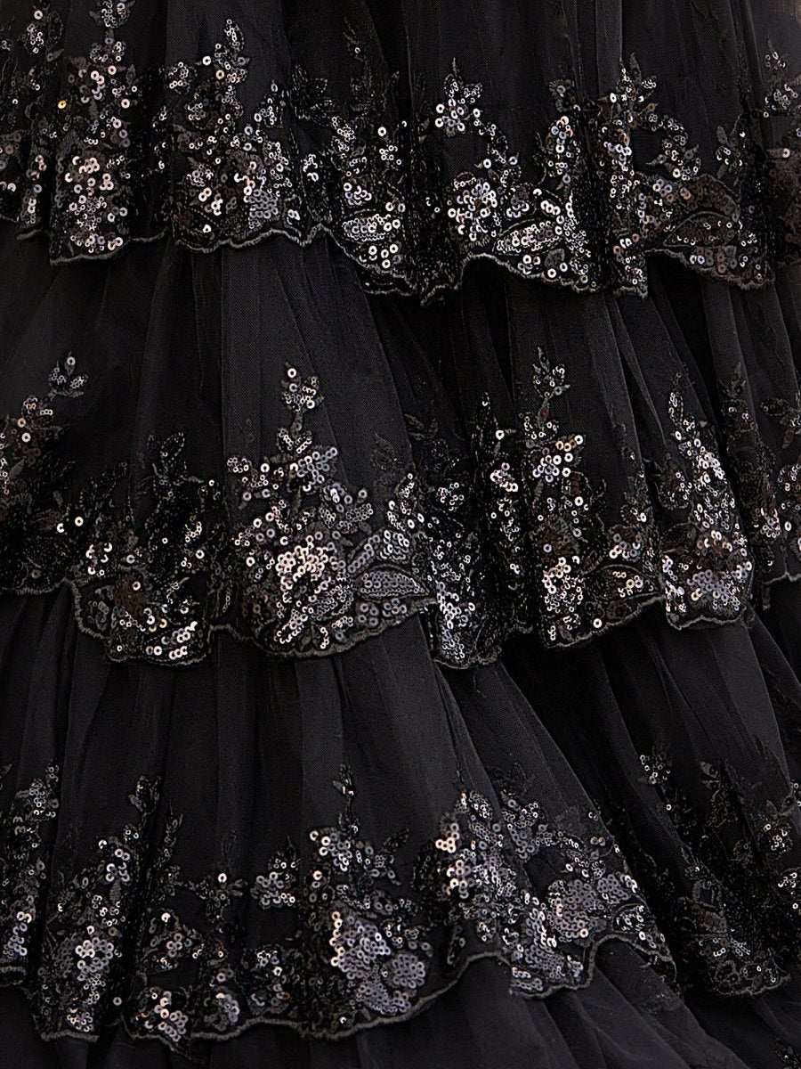 Livia |Sheath One Shoulder Tiered Lace Long Prom Dress - KissProm