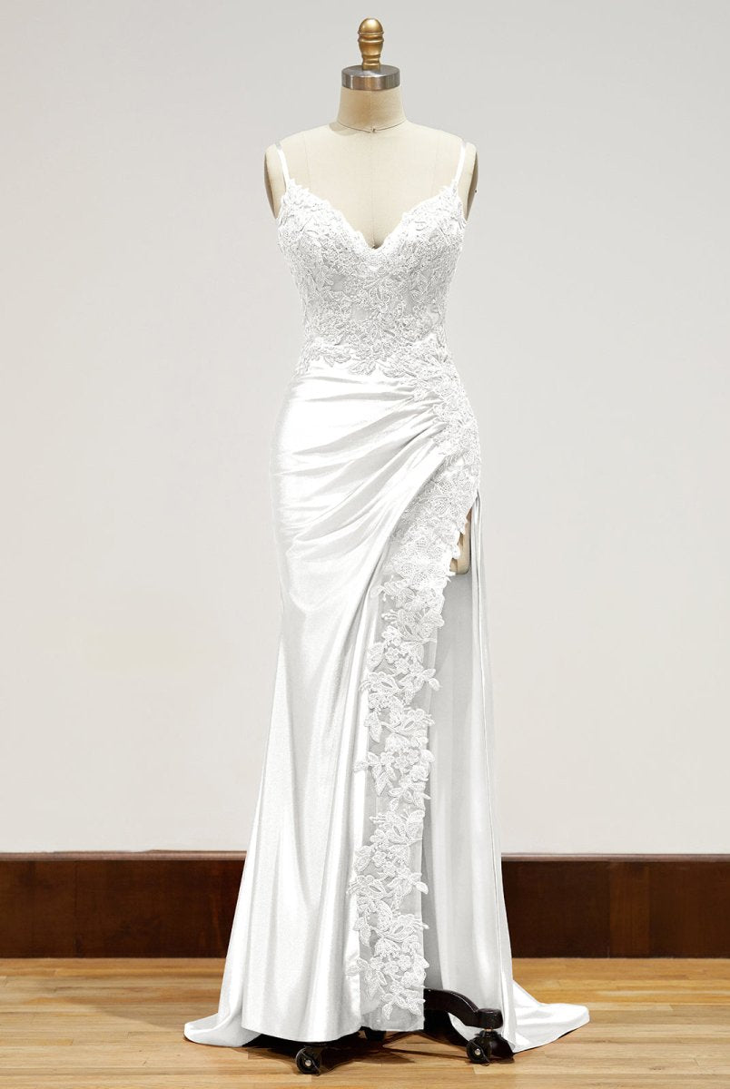 Beatrice | Sheath Black Long Appliques Prom Dress - KissProm