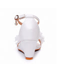 White Floral Open Toe Ankle-Strap Beach Sandals
