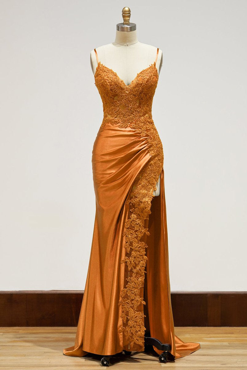 Beatrice | Sheath Black Long Appliques Prom Dress - KissProm
