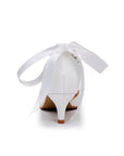 Pointed Toe Kitten Heels Ankle-Strap Wedding Shoes