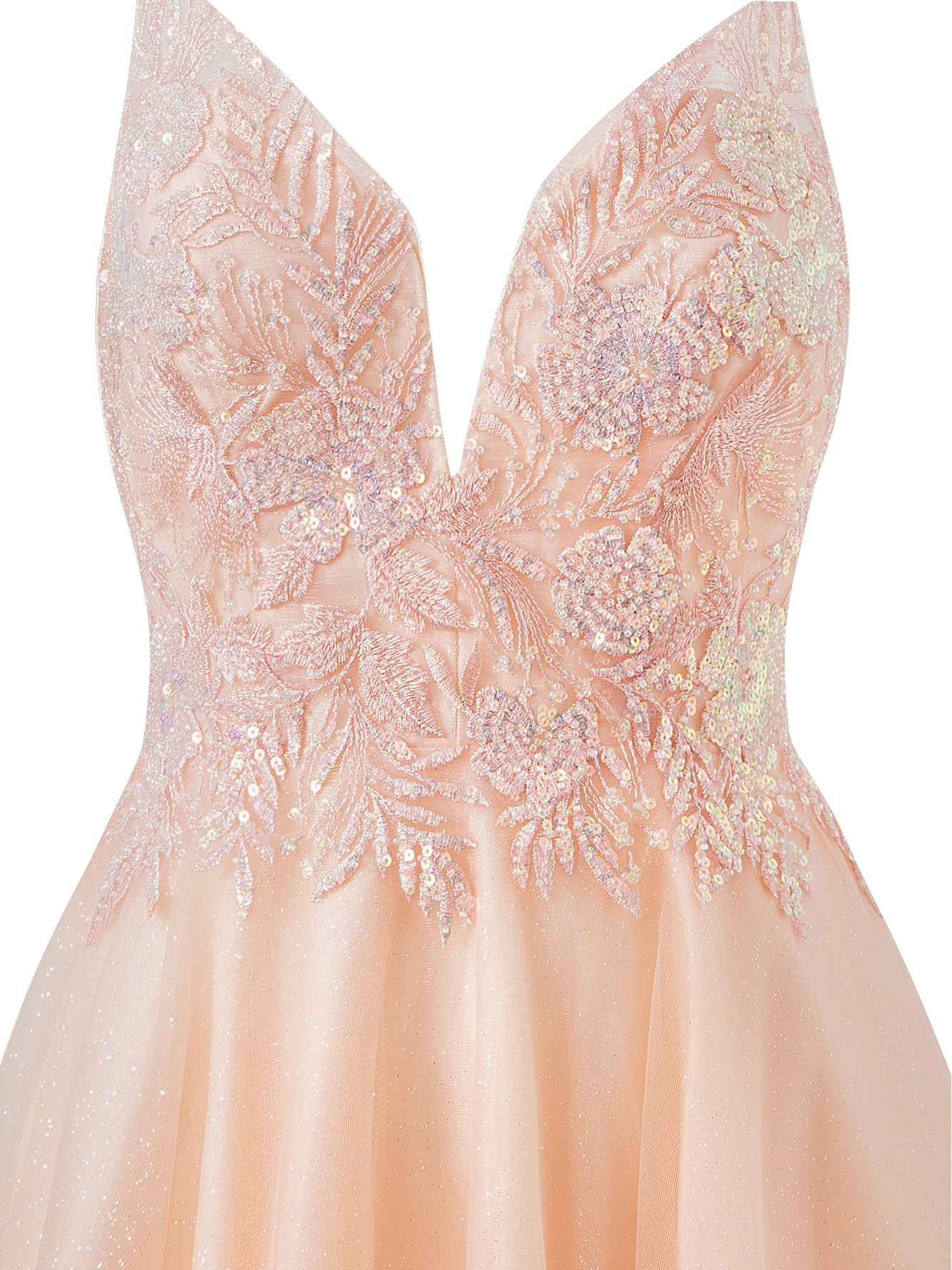 A-line Short Spaghetti Strap Glitter Tulle Homecoming Dress