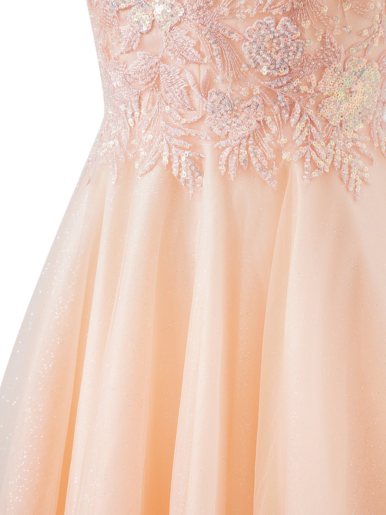 A-line Short Spaghetti Strap Glitter Tulle Homecoming Dress