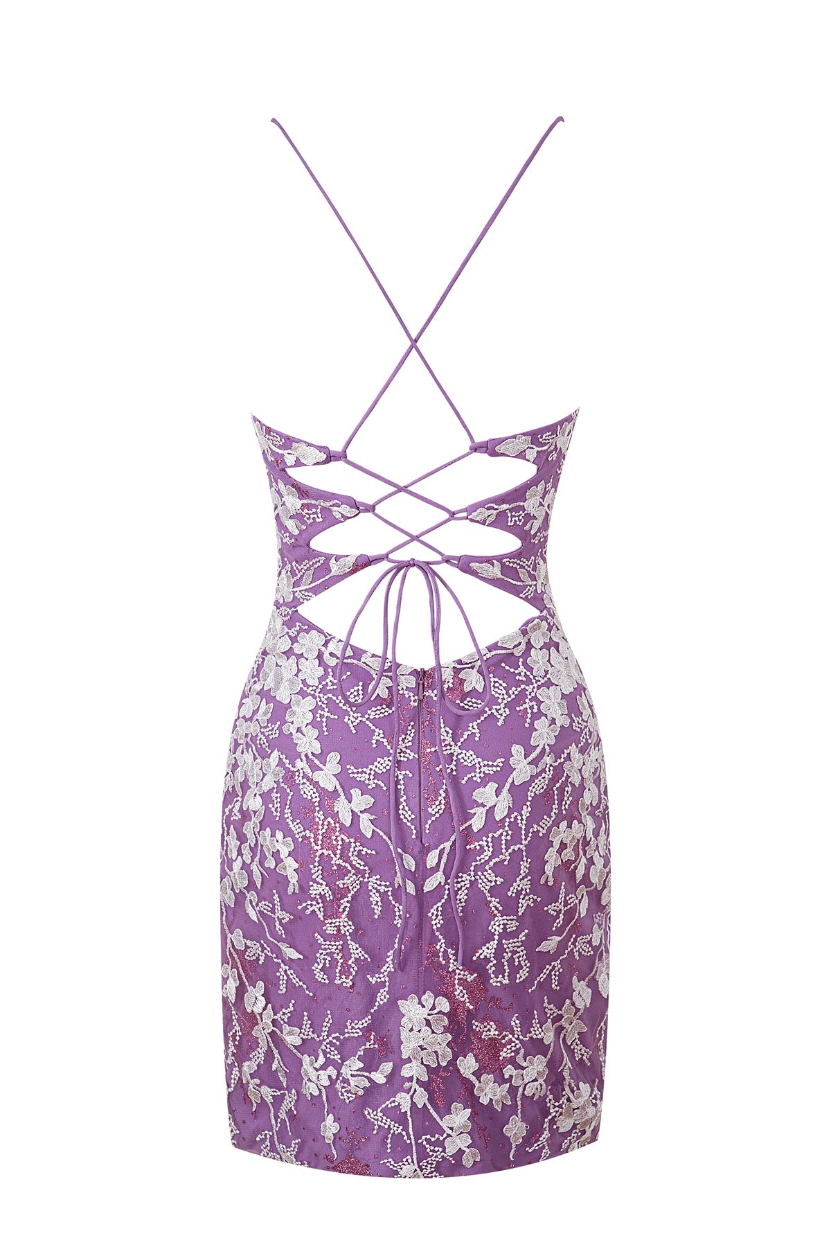 Sheath Short Spaghetti Straps Lace Homecoming Dress