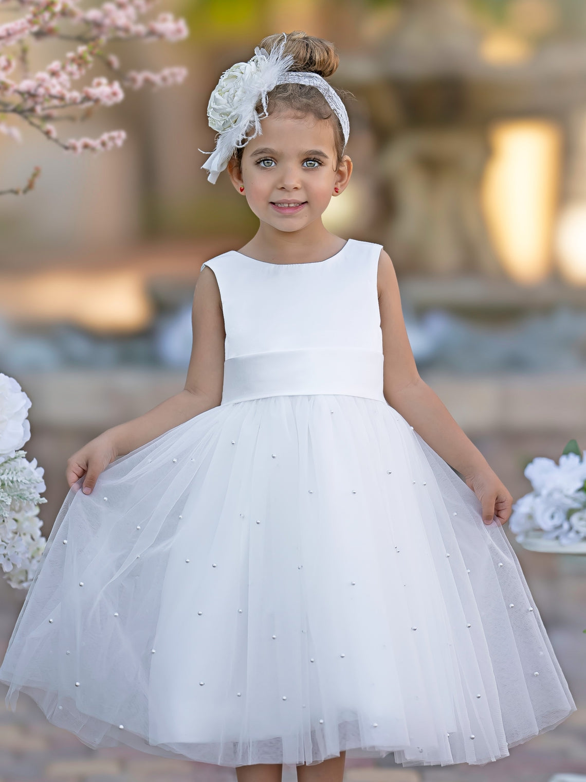 Lydia Beaded Tulle Flower Girl Dress