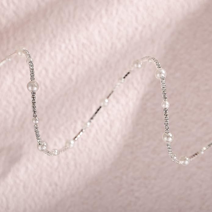 Multi Layered Stretch Wrap Silver Bracelets with Rhinestone