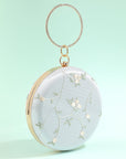 White Embroidery Handbag