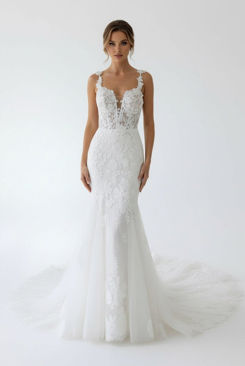 KissDress-Fairy Mermaid Sweetheart Lace Wedding Dresses with Appliques