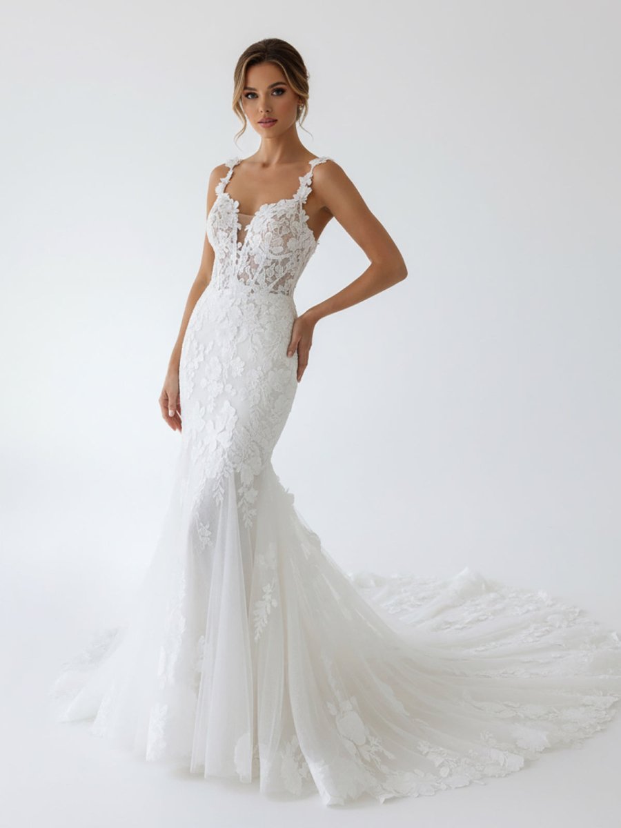 KissDress-Fairy Mermaid Sweetheart Lace Wedding Dresses with Appliques