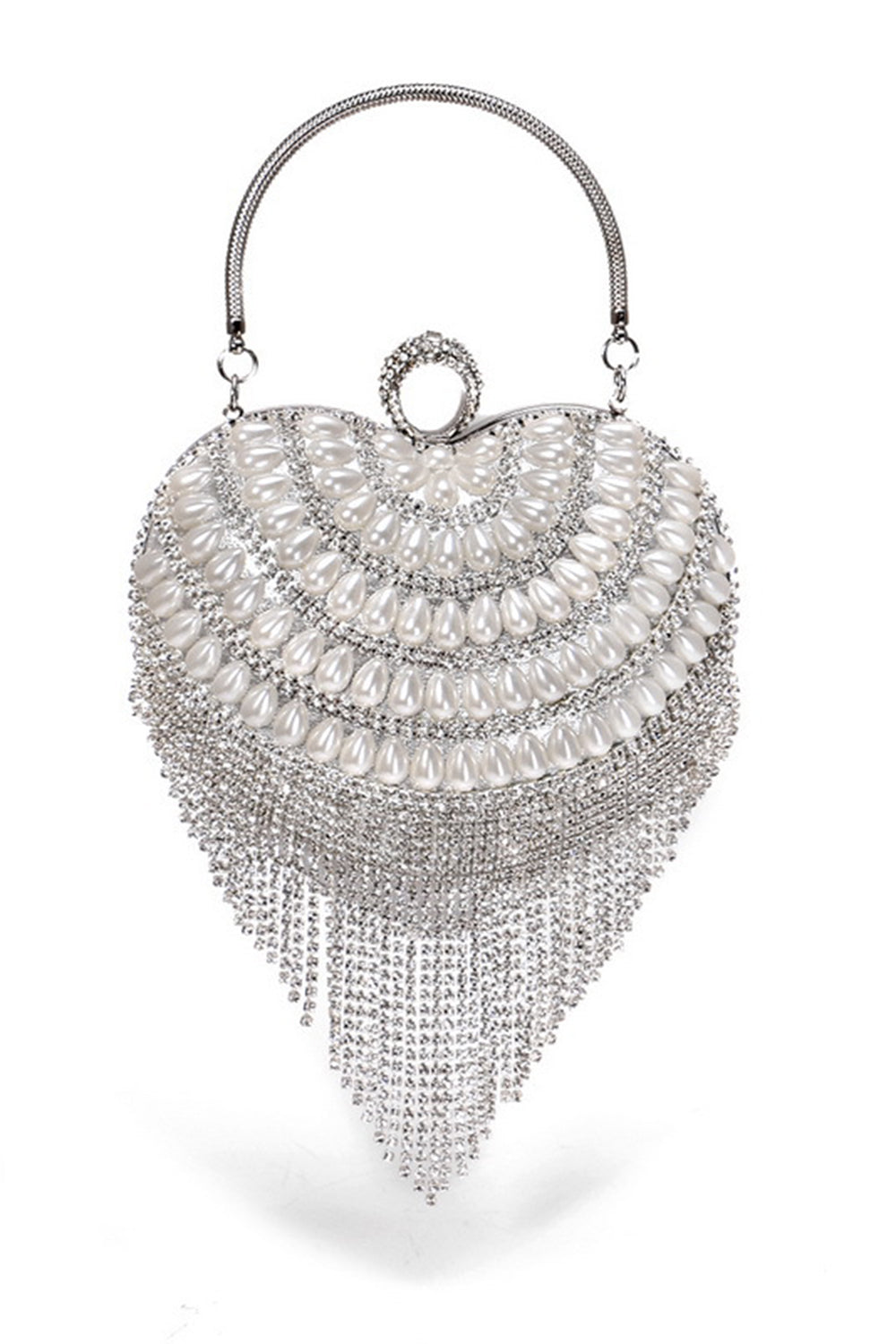 Champagne Beaded Pearls Party Clutch