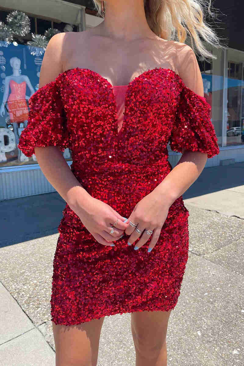 Bodycon Sweetheart Sequins Homecoming Dress