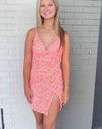 Bodycon V-Neck Sequined Homecoming Dress