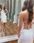 Bodycon V-Neck Sequined Homecoming Dress