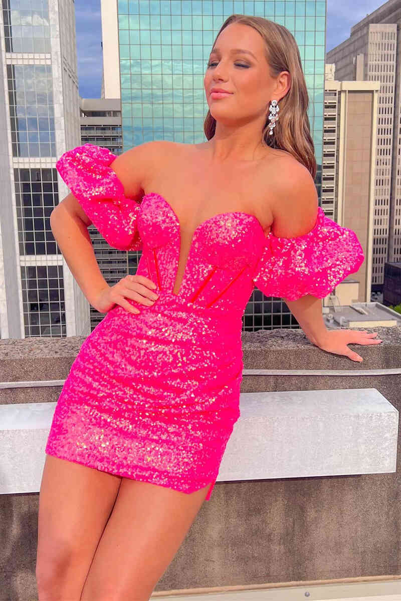 Bodycon Sweetheart Sequins Homecoming Dress