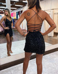 Bodycon V-Neck Sequined Homecoming Dress
