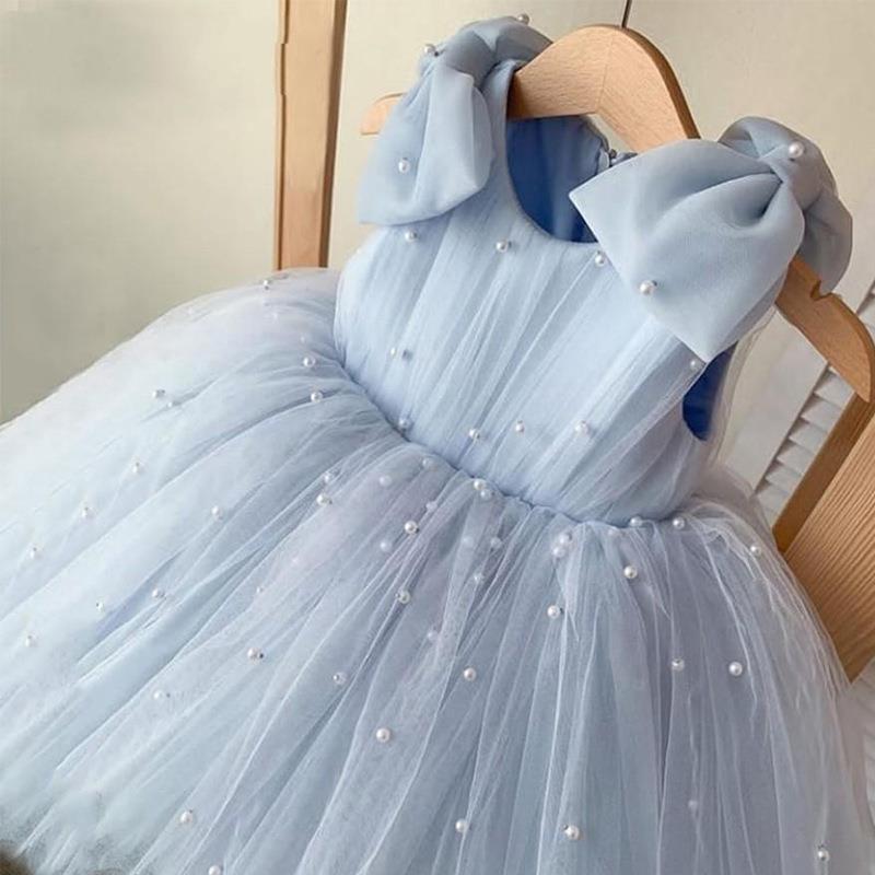 Elena Beaded Mesh Flower Girl Dress