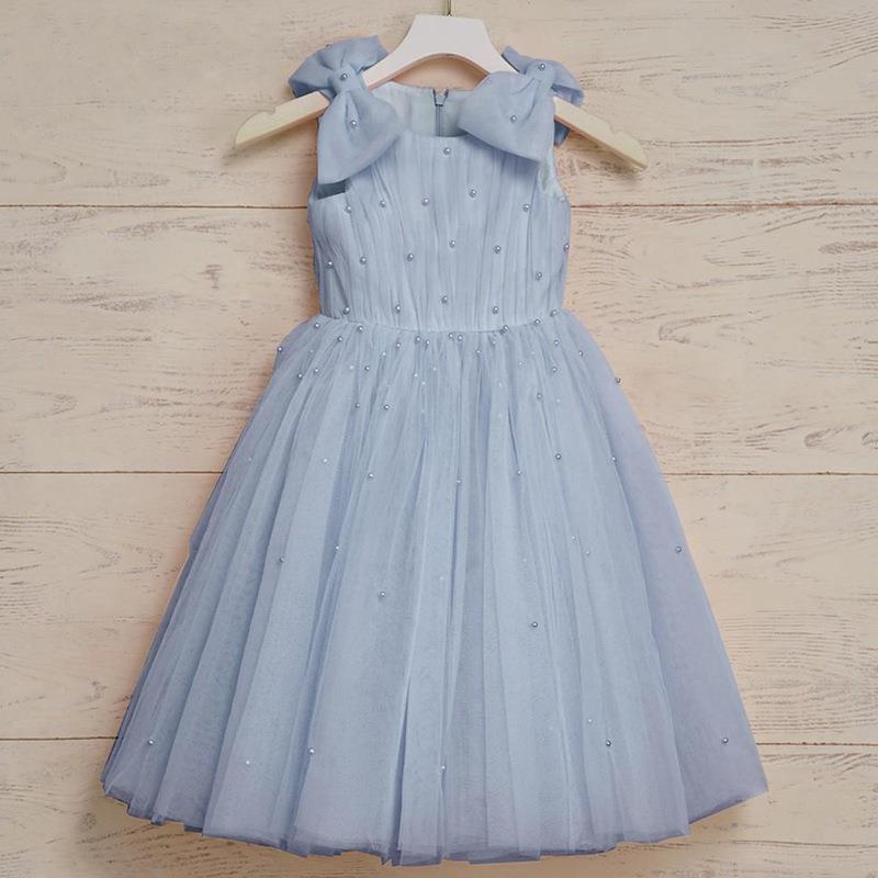 Elena Beaded Mesh Flower Girl Dress
