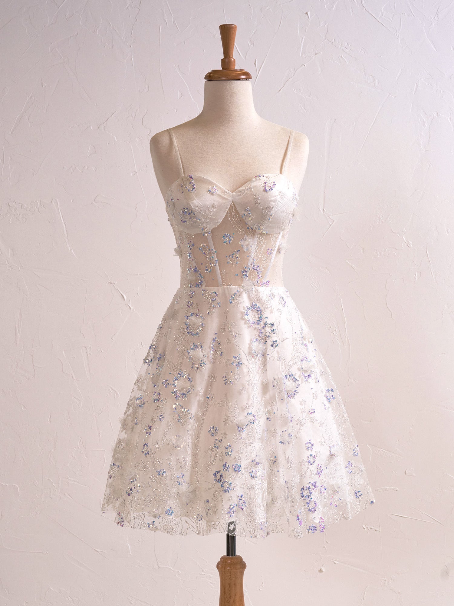 Lavender Floral Strapless Sweetheart Short Cocktail Dress