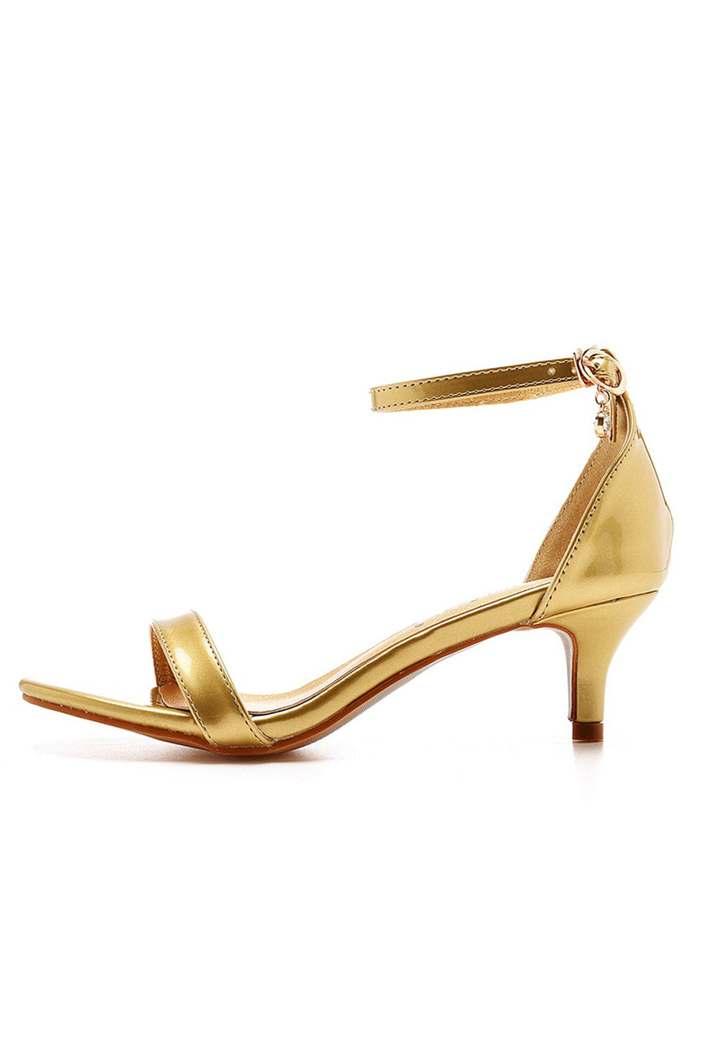 Open Toe Ankle Strap Wedding Kitten Heels