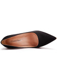 Simple Satin Slip on Pointed Toe Transparent Block Heels