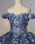 Sweetheart Ball Gown Off-the-shoulder Quinceanera Dresses with 3D Flower and Pearls