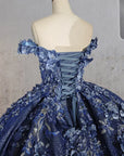 Sweetheart Ball Gown Off-the-shoulder Quinceanera Dresses with 3D Flower and Pearls