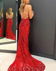 Mermaid Sequins Long Prom Dress with Sweep Train