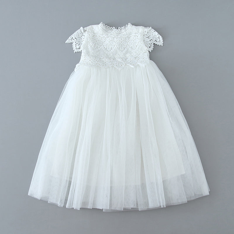 Ava Vintage Style Lace Tulle Flower Girl Dress