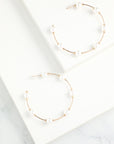 White Pearl Circle Earrings