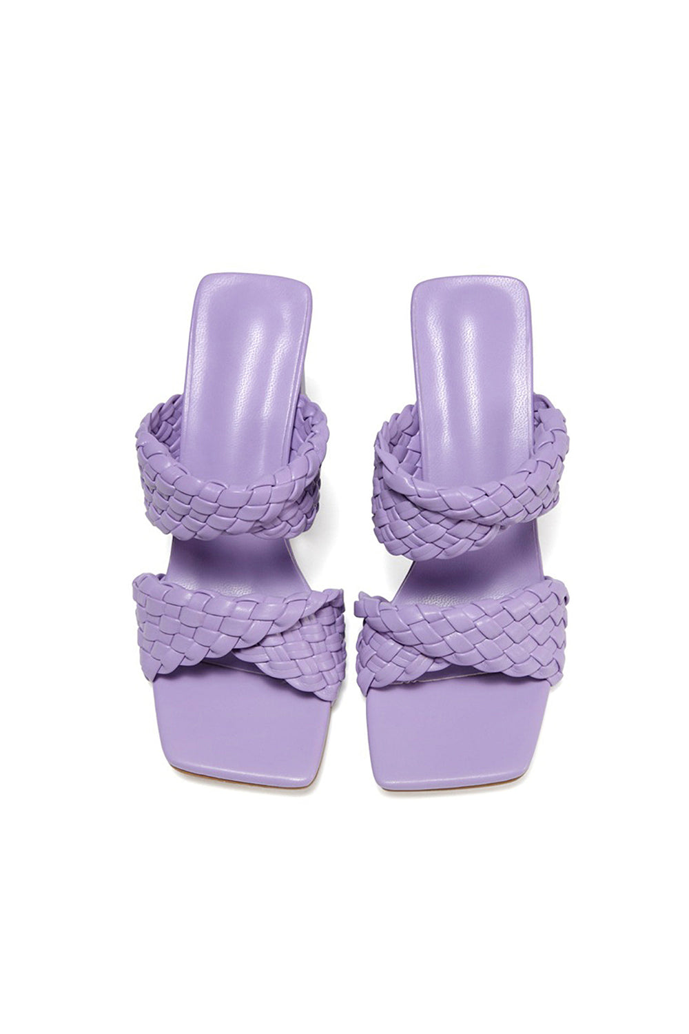 Lavender High Heels Woven Chunky Sandals