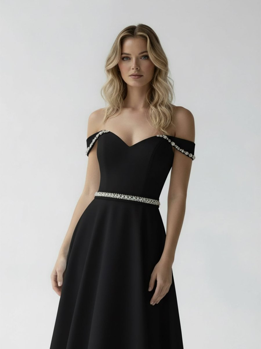 KissDress-A-Line Off the Shoulder Beaded Wedding Dress