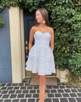 A Line Sweetheart Purple Sequins Short Homecoming Dress