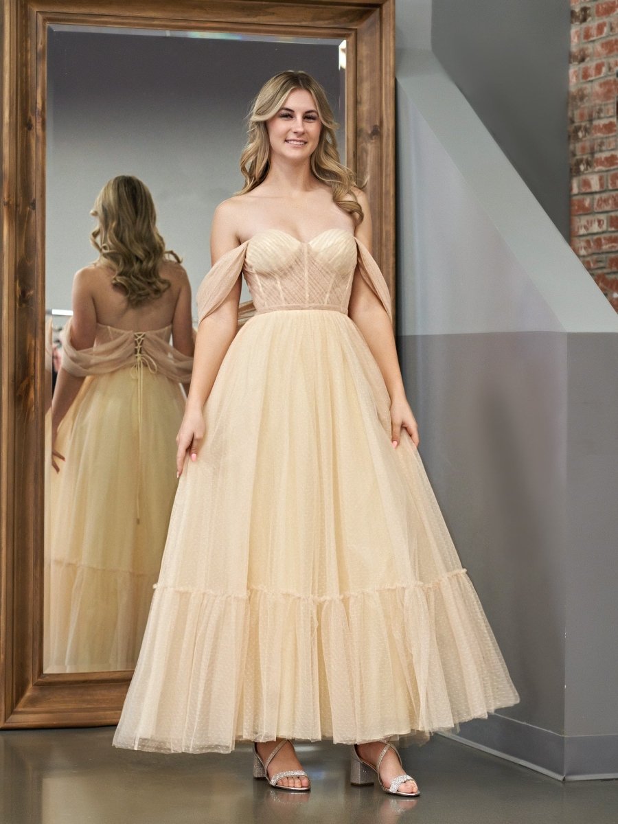 Nova | A - Line Tulle Sweetheart Tea - Length Homecoming Dress - KissProm
